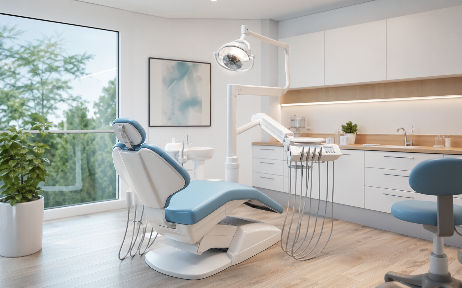 Consultorio dental moderno, limpio y luminoso